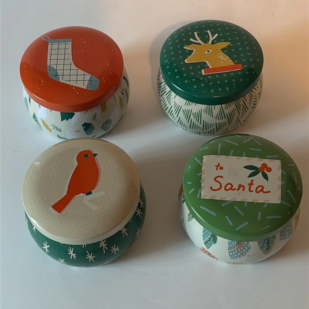 Target Holiday Scented Rounded Tin Holiday Candle Bundle of 4